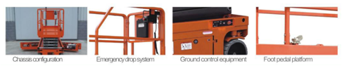 Orange Construction Scissor Lift Scissor Lift Extension Platform Motion Alarm